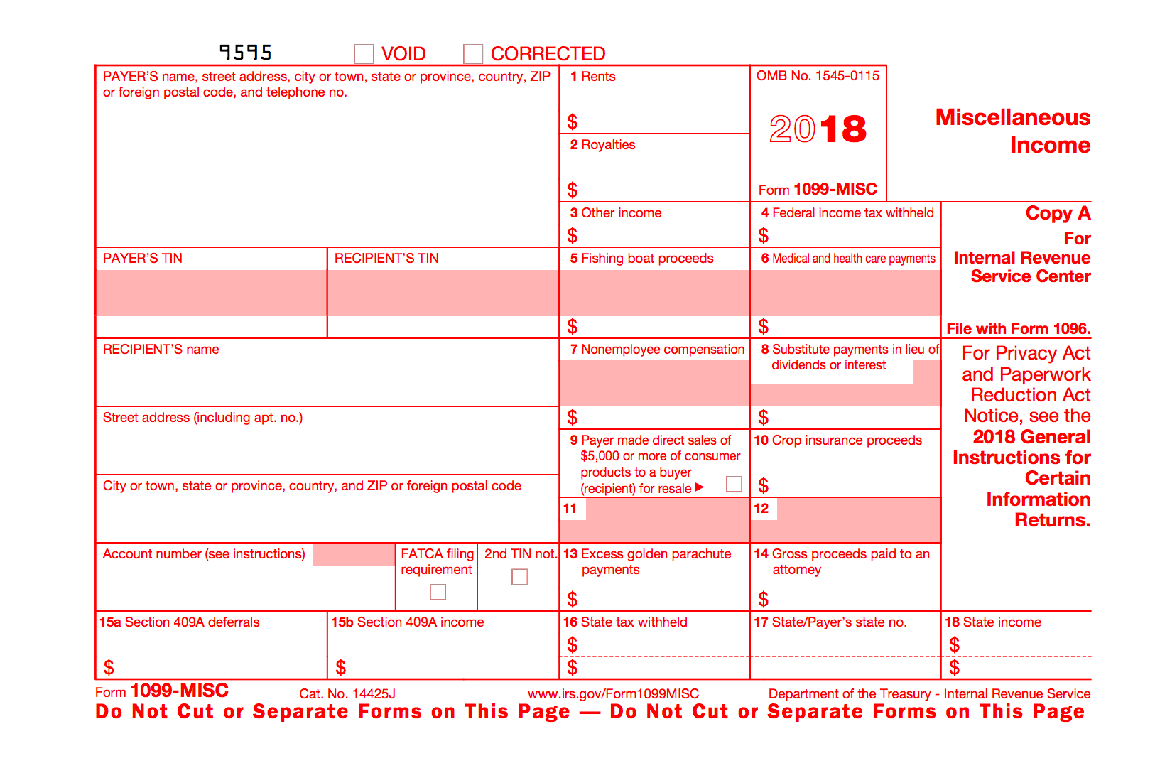 Example of Form 1099-MISC