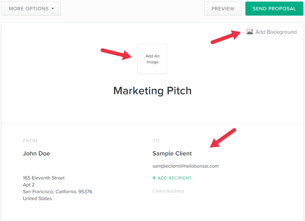 remplir les détails de l'argumentaire marketing
