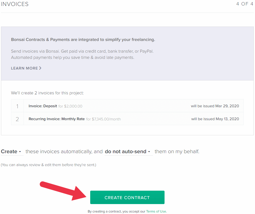 finaliser le processus contractuel