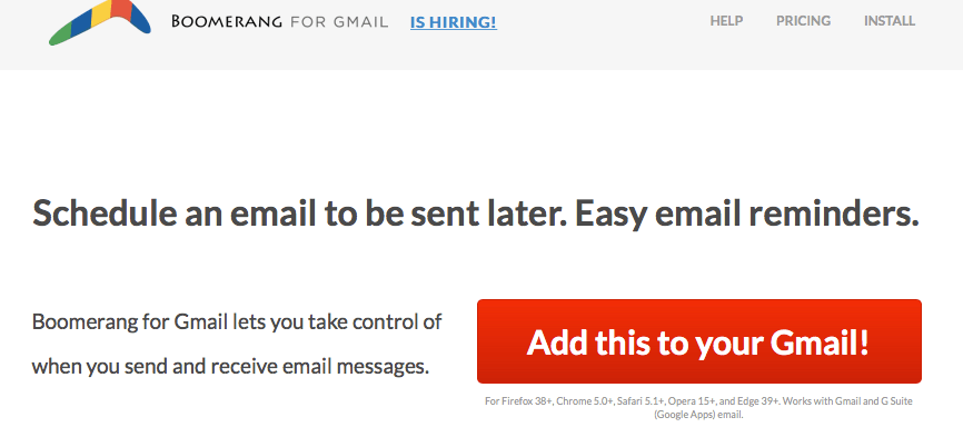 Boomerang pour Gmail