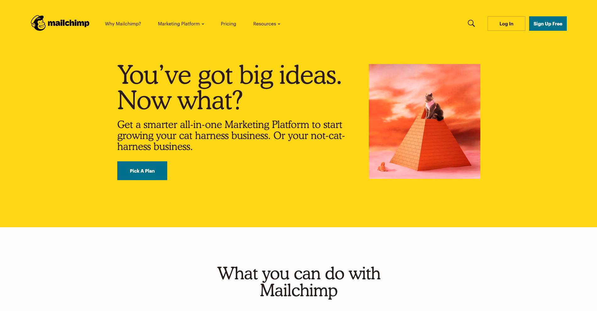 Mailchimp’s website home page
