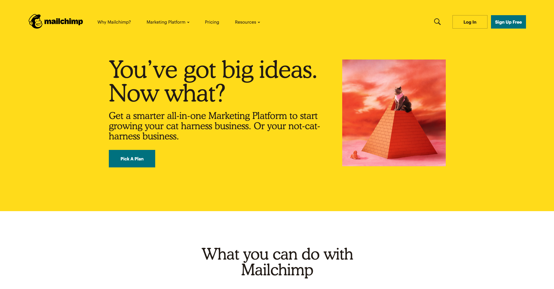 Mailchimp’s website home page