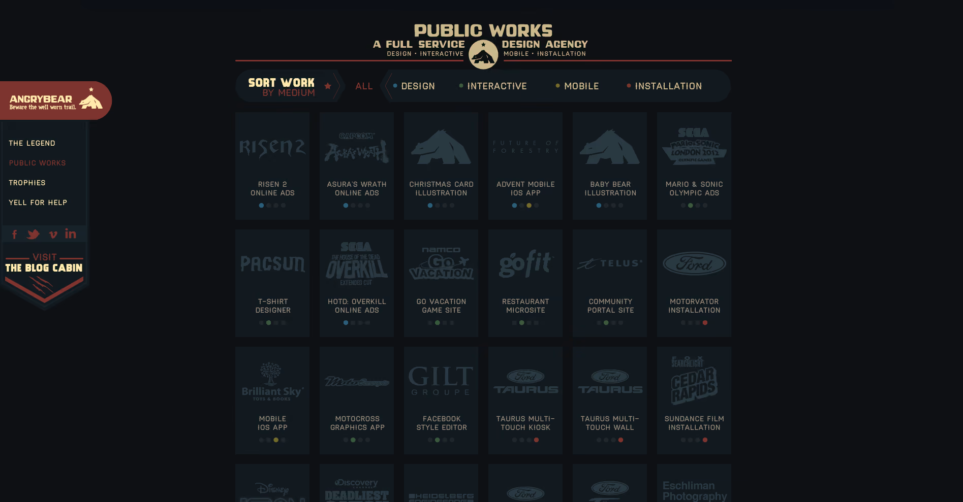 Angry Bear’s website scrolled down to the ‘Public Works’ section