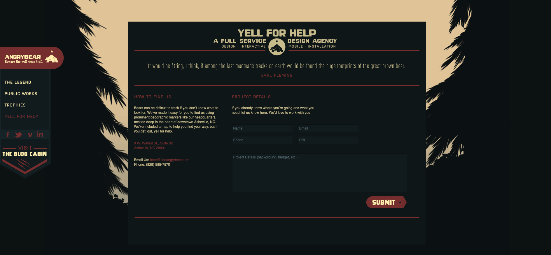 Angry Bear’s website contact form