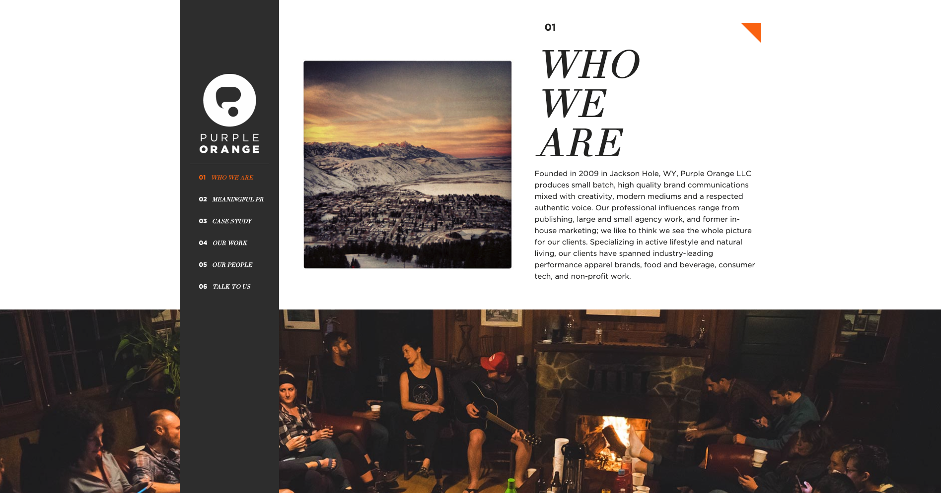 Purple Orange’s ‘Who we are’ section.