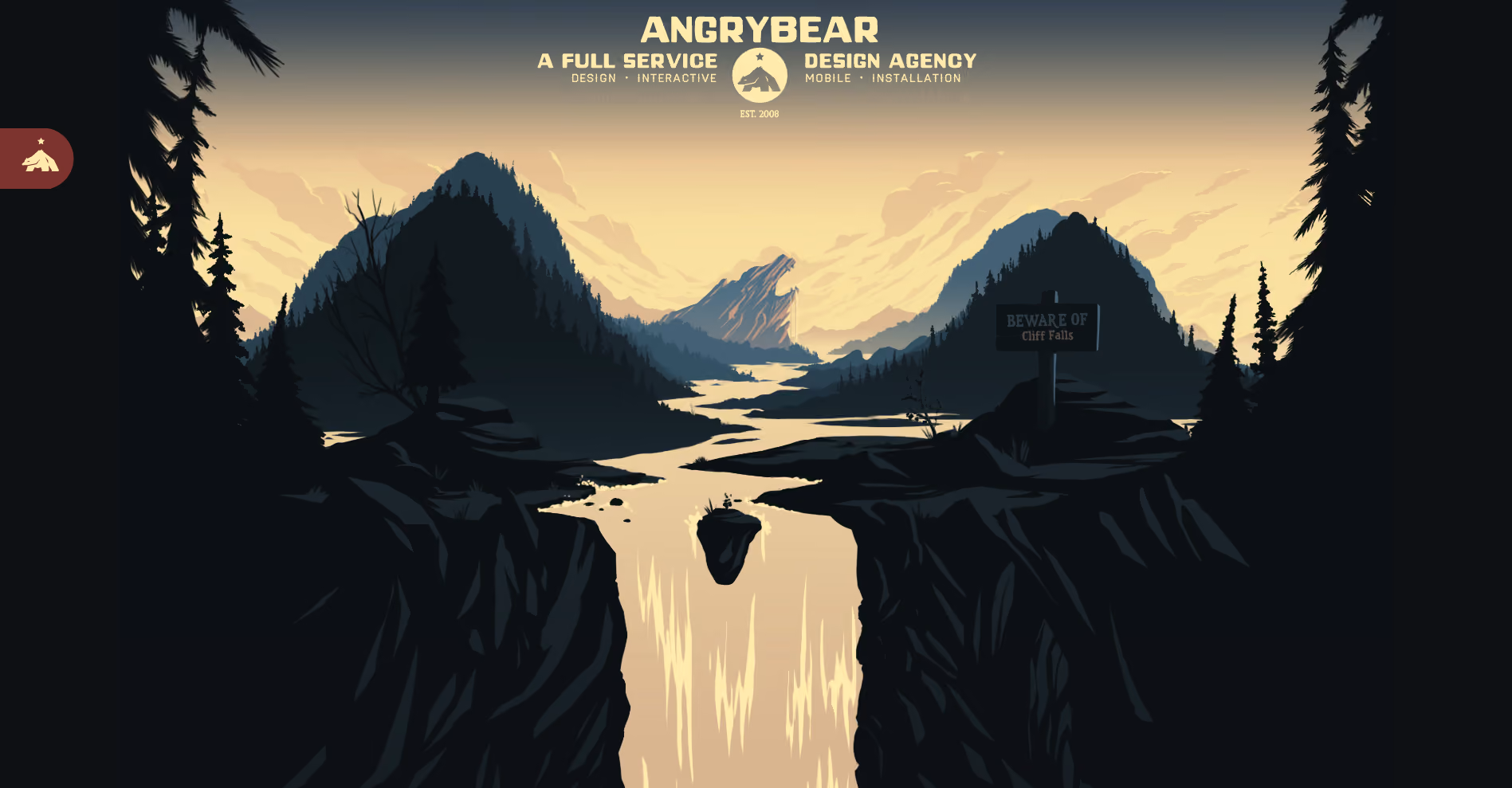 Angry Bear’s website homepage as it appears on arrival.