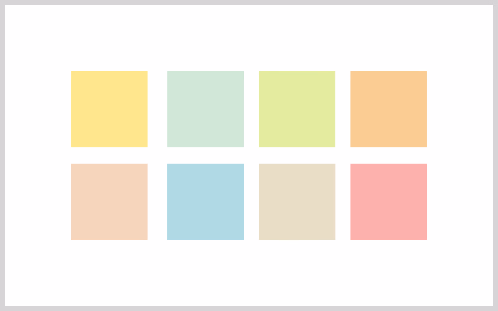 An image showcasing our new colour palette and how the colours fit together.