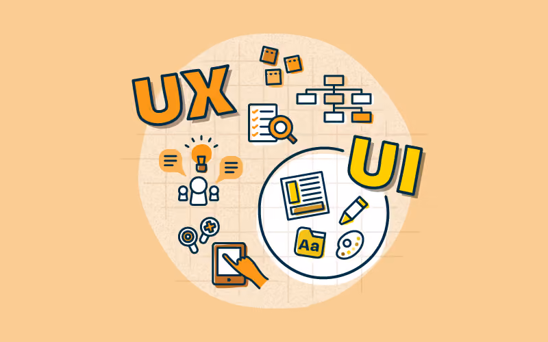 Header graphic for the article 'What’s the difference between UI and UX?'