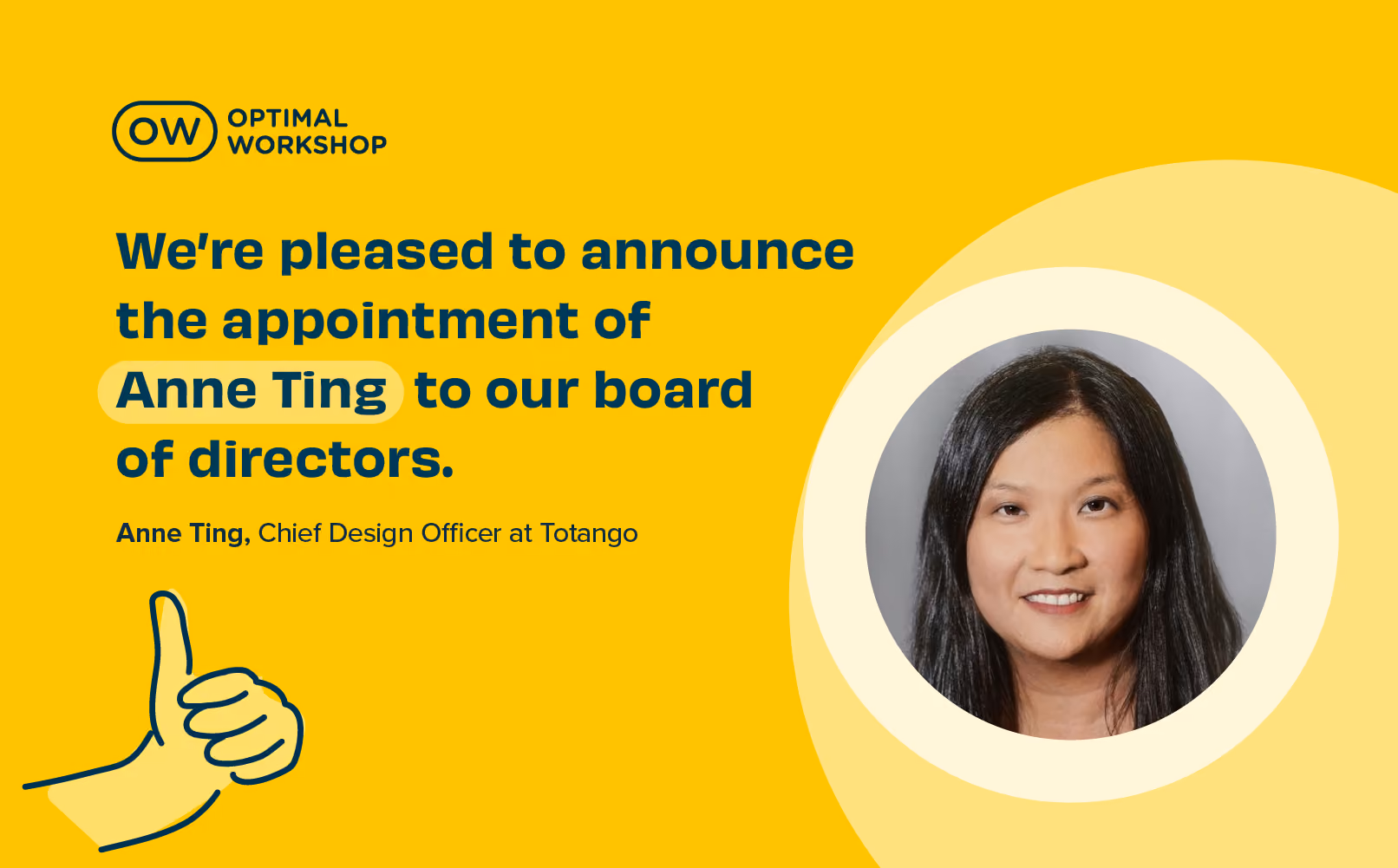 Header graphic for the article 'Optimal Workshop Appoints Anne Ting to the Board of Directors'