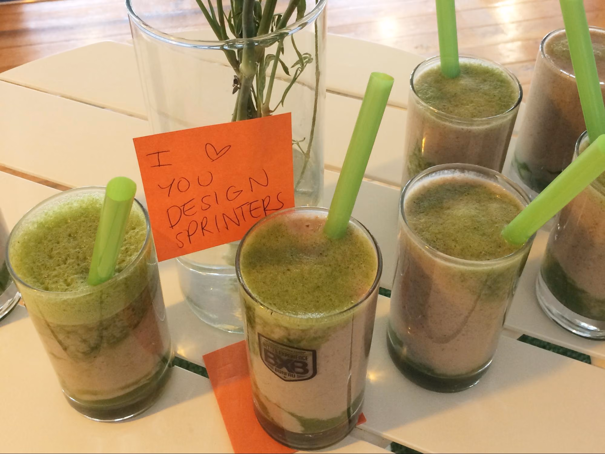 Some fresh smoothies for the sprinters made by our juice technician