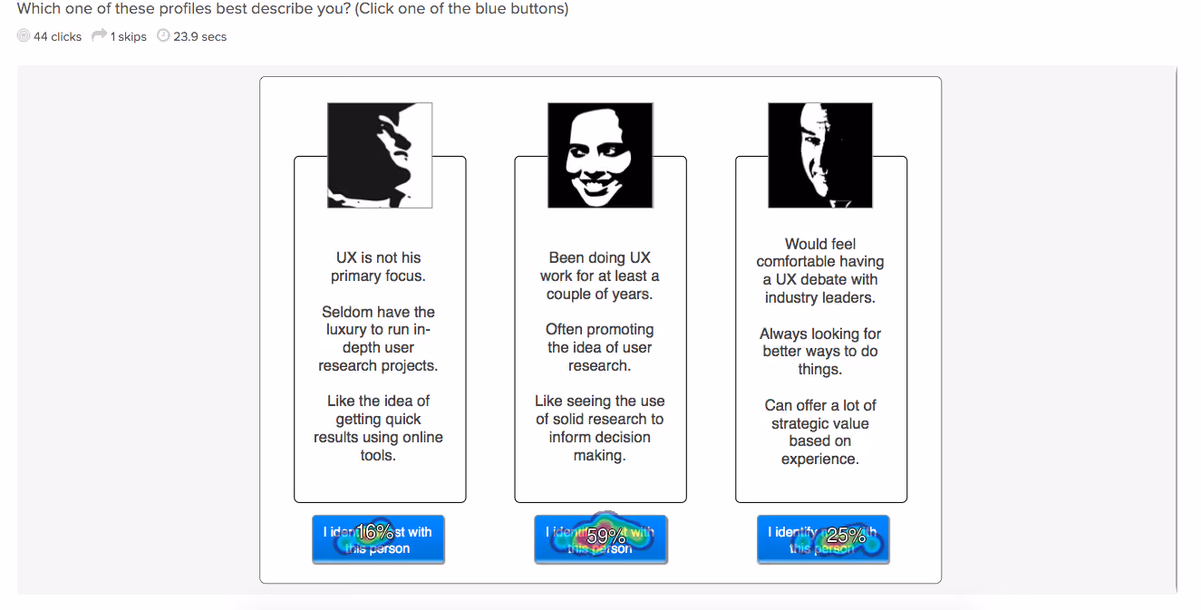 Persona #2’s results for Task 1