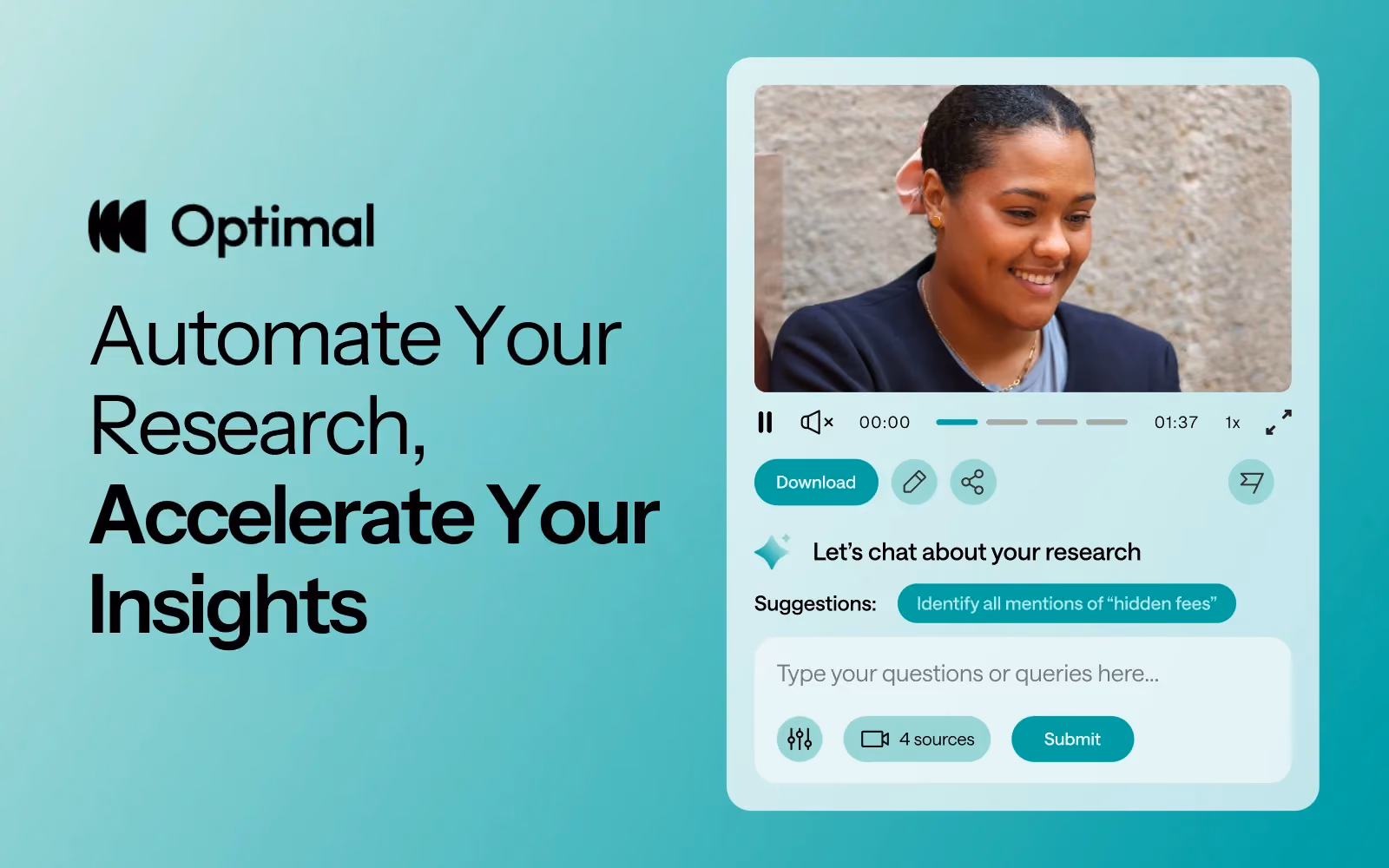 Header graphic for the article 'Introducing Optimal’s New Interviews Tool: Automate Your Research...'