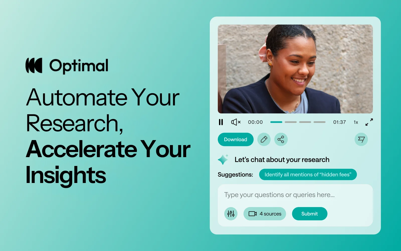 Header graphic for the article 'Introducing Optimal’s New Interviews Tool: Automate Your Research...'