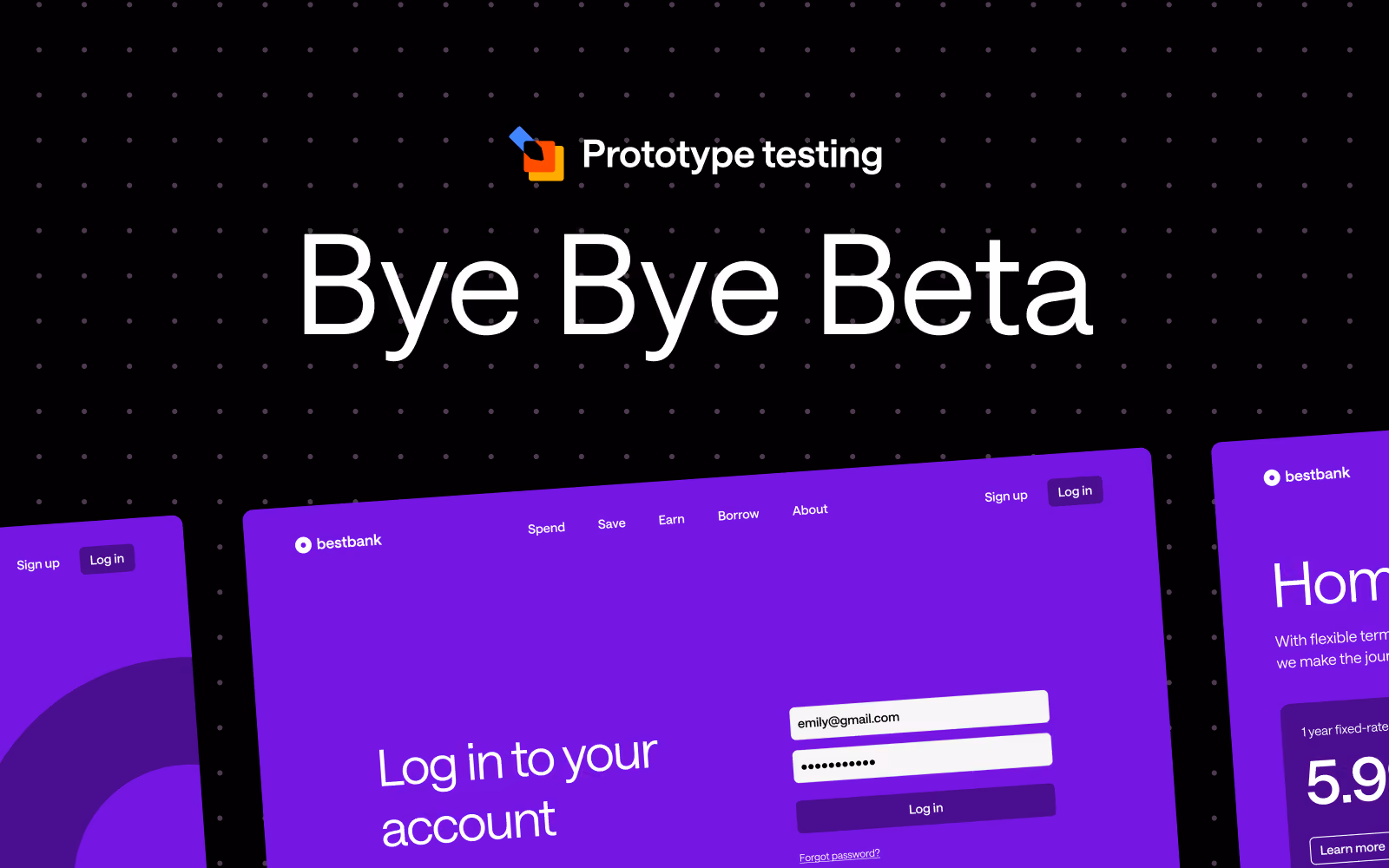 Header graphic for the article 'Bye-bye Beta ππΌ Hello Prototype Testing π'