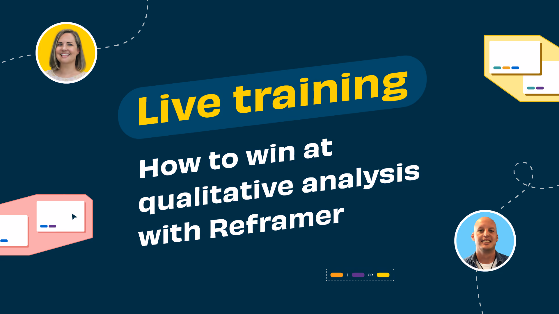 Header graphic for the article 'Live training: How to win at qualitative analysis with Reframer'