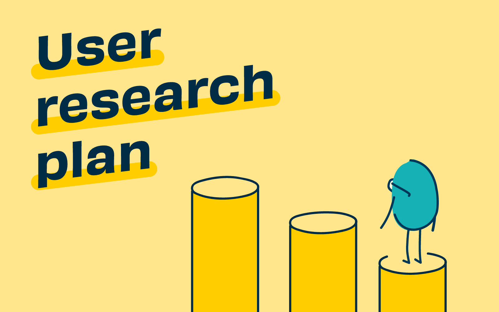 Header graphic for the article 'Create a user research plan with these steps'