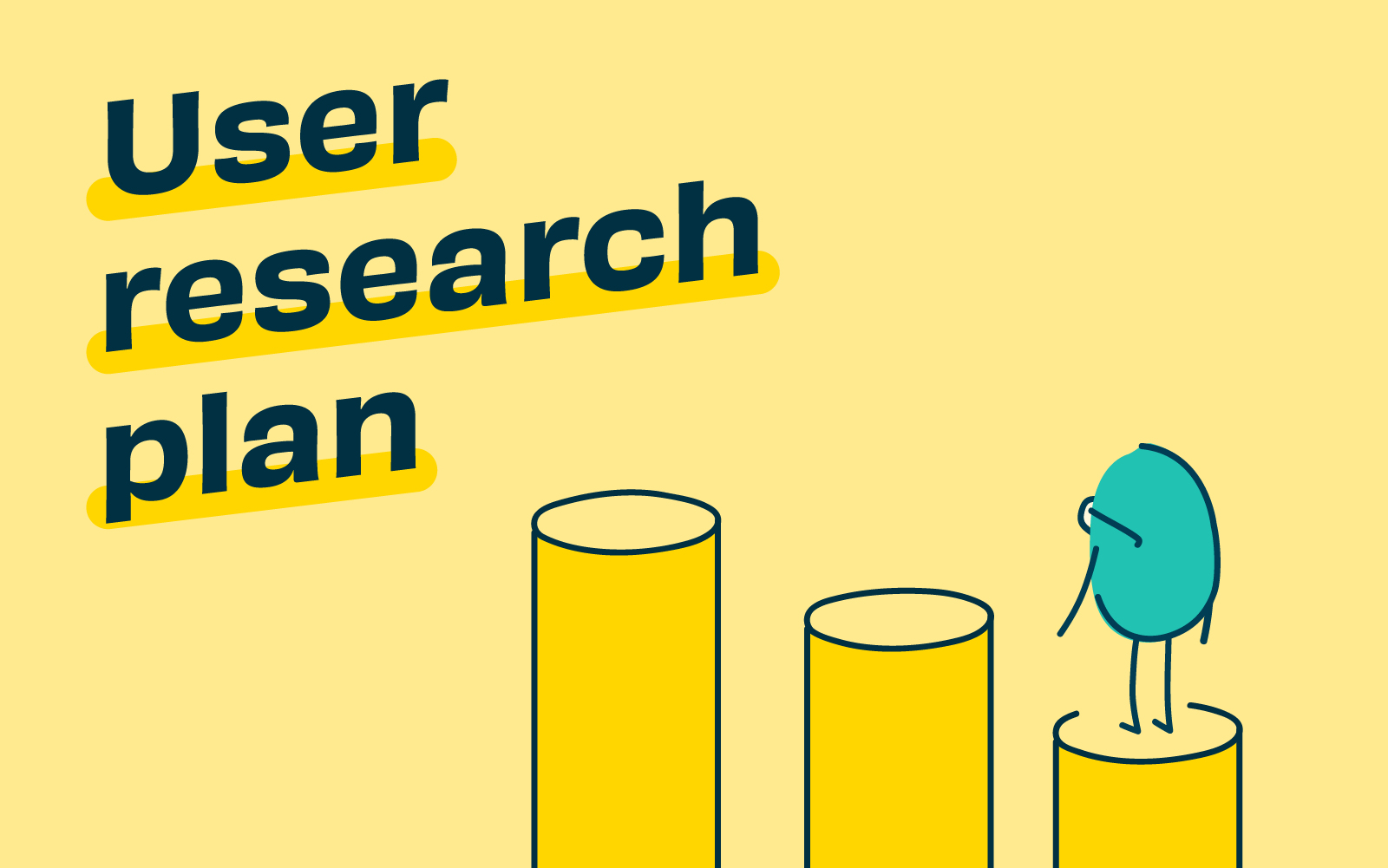 Header graphic for the article 'Create a user research plan with these steps'