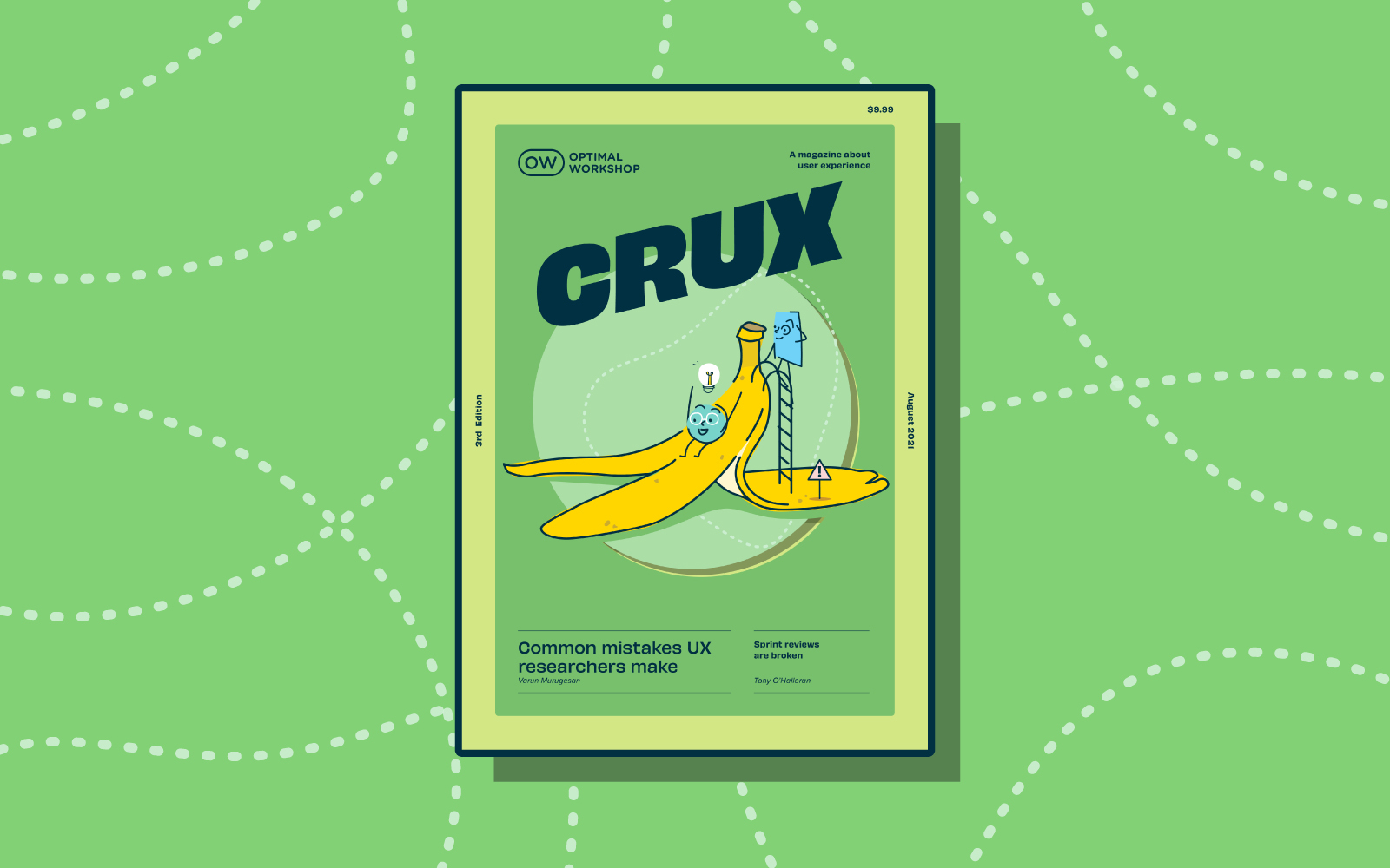 Header graphic for the article 'The third issue of your favorite UX magazine is here'
