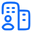 Blue icon of a server or database with a lock symbol indicating security or protected data.