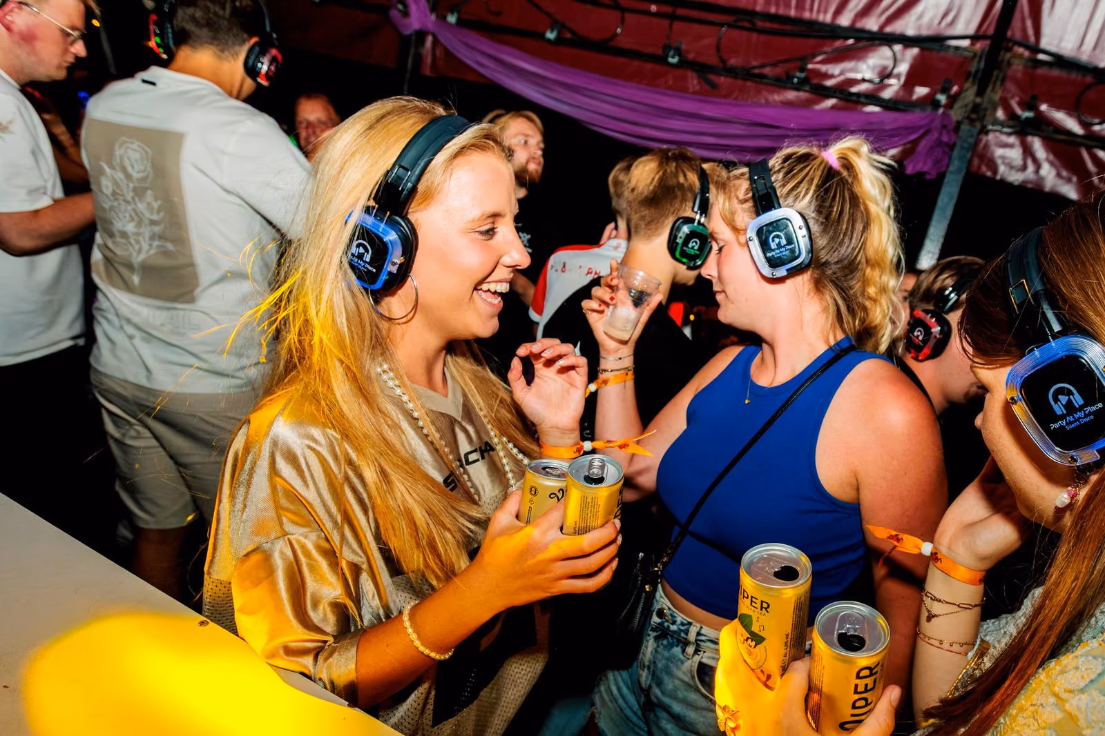 Silent disco tijdens een evenement
