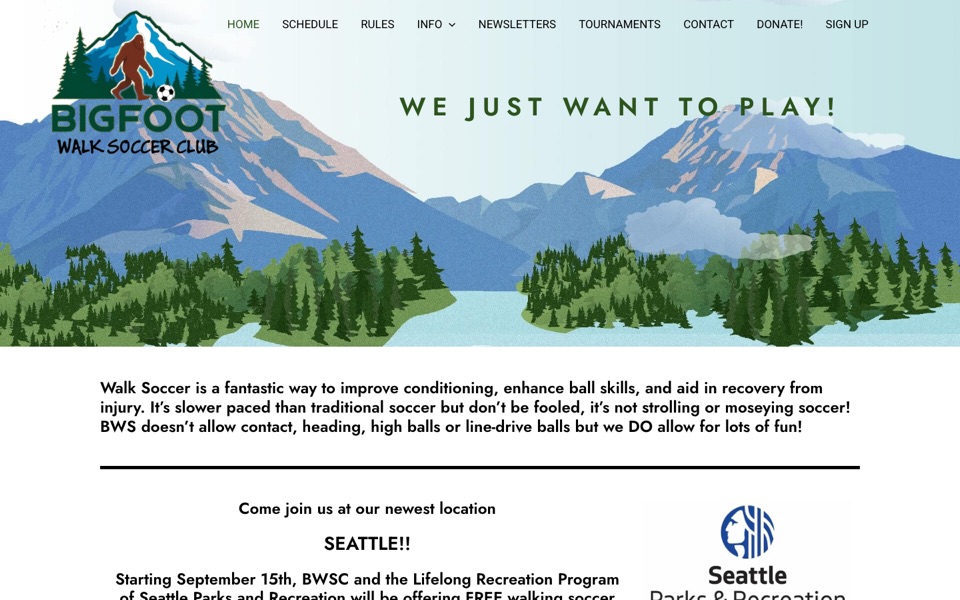 Bigfoot Walk Soccer Club website