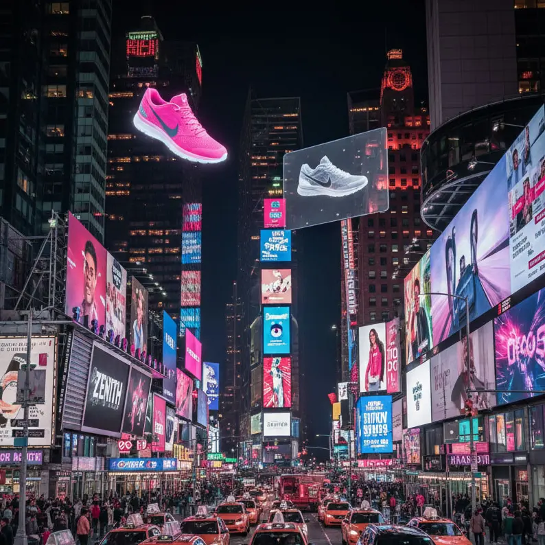 A city with overwhelming advertisement.