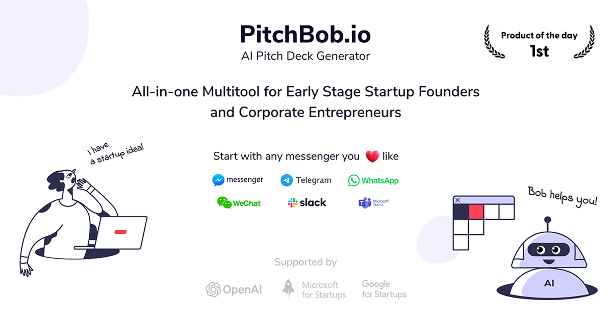 AI Pitch Deck Generator & Co-Pilot for Building Startup | PitchBob