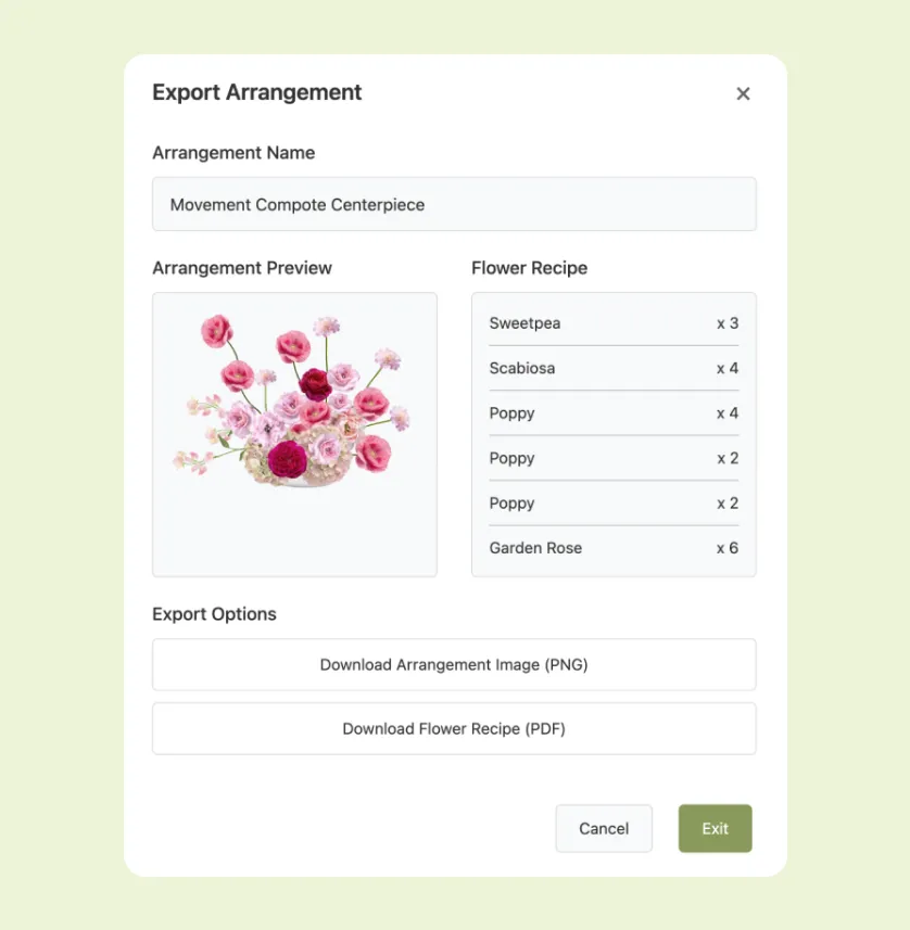 BloomVision Arrangement Recipe download image