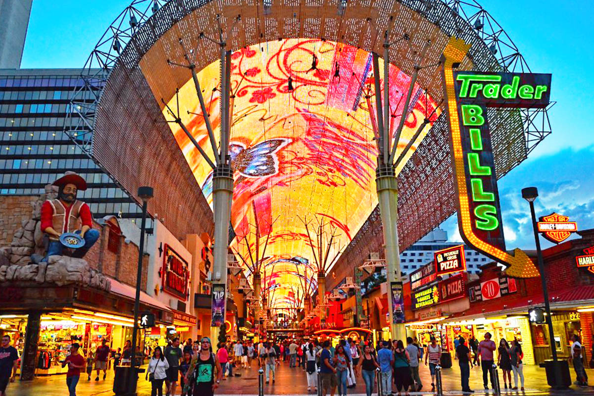 Fremont Street Experience overhead light show in Downtown Las Vegas