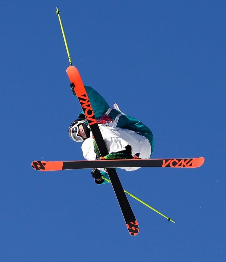 Ski Grab team member in action