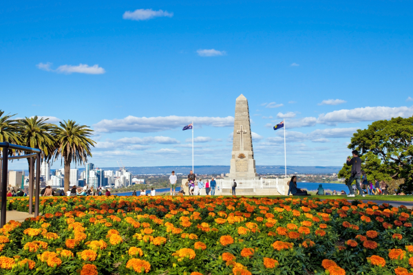 Kings Park Botanic Gardens overlooking the Swan River and Perth CBD