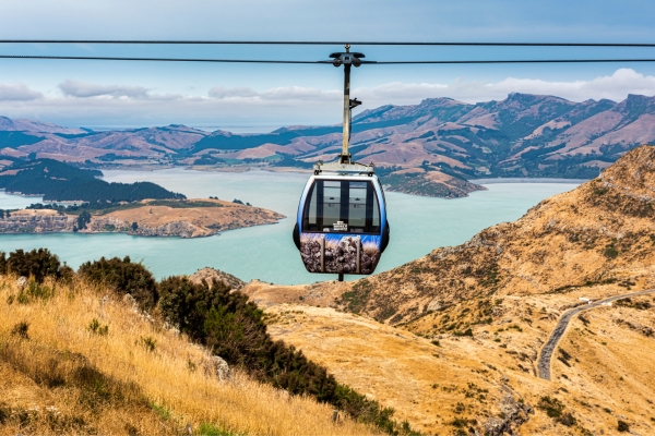 Christchurch Gondola overlooking Lyttelton Harbour