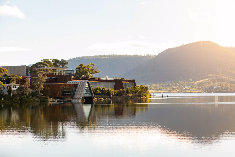 MONA Museum of Old and New Art on the Derwent River near Hobart