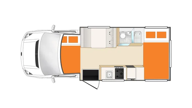 Apollo Euro Camper night floor plan, Australia