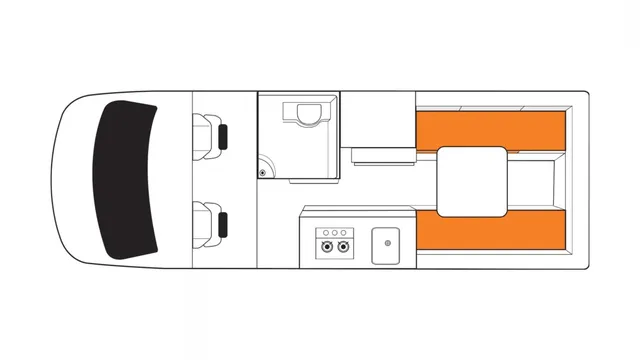 Britz Trailblazer day floor plan, Australia