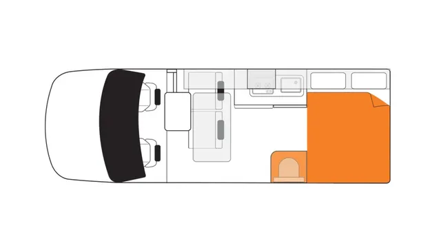 Britz Voyager day floor plan, New Zealand
