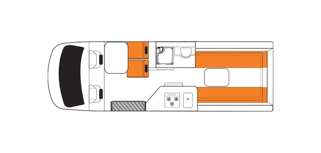 Britz Venturer day floor plan, New Zealand