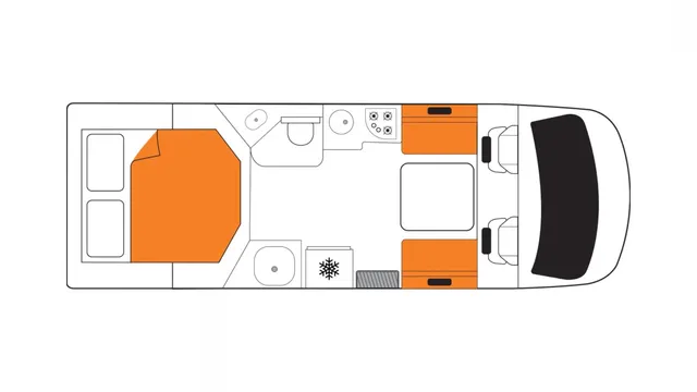 Britz Odyssey day floor plan, New Zealand