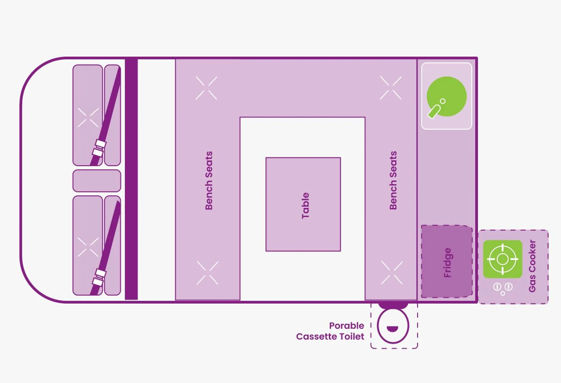 JUCY Coaster day floor plan, Australia