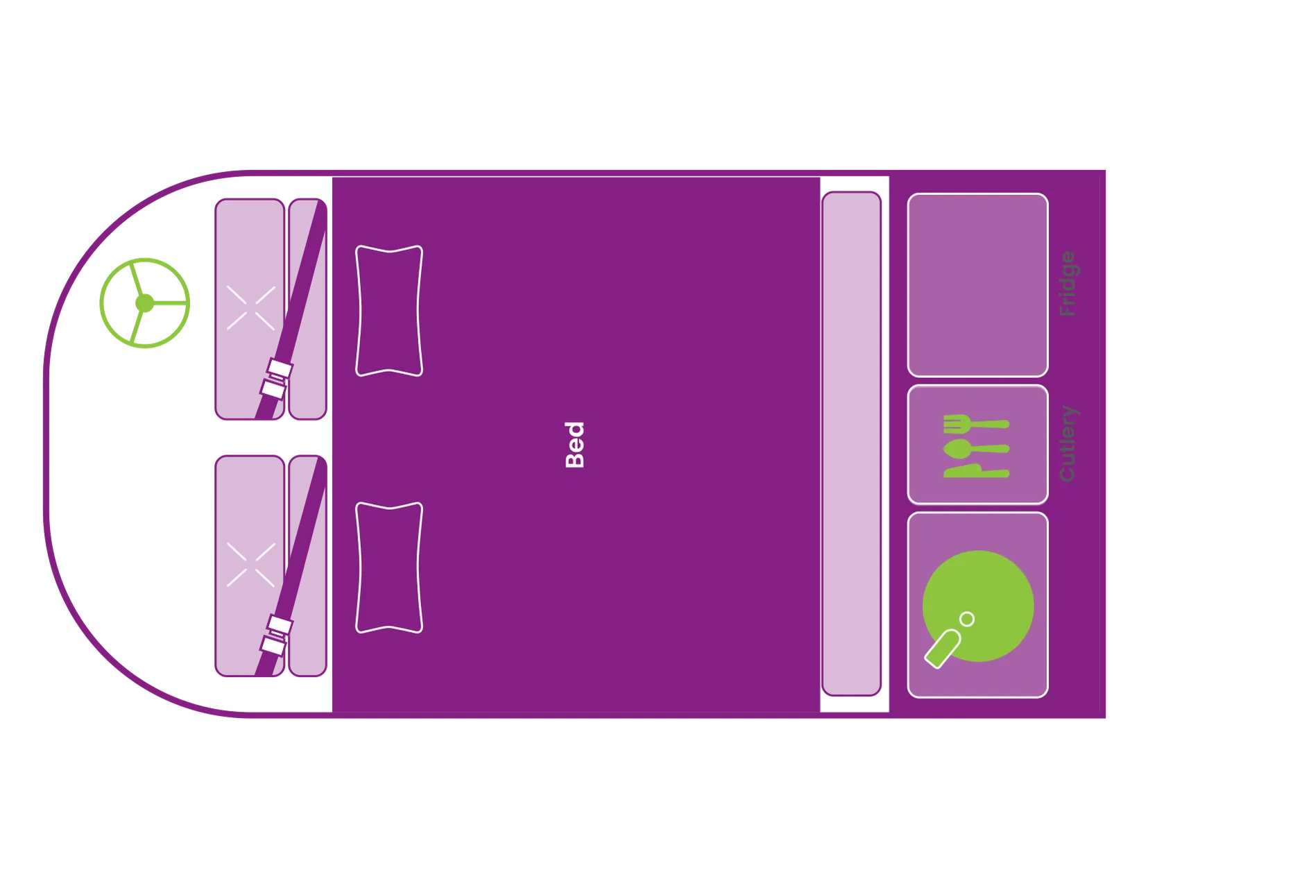 JUCY Crib+ night floor plan, Australia