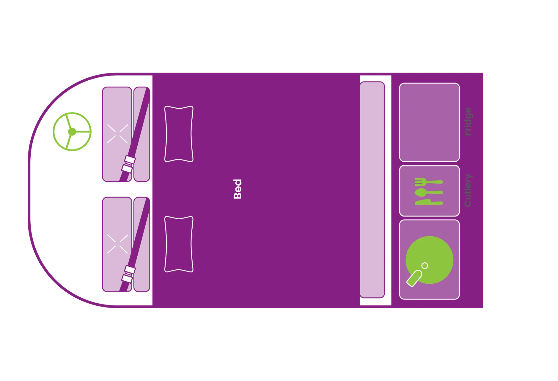 JUCY Chill'd Cloudbreak night floor plan, Australia