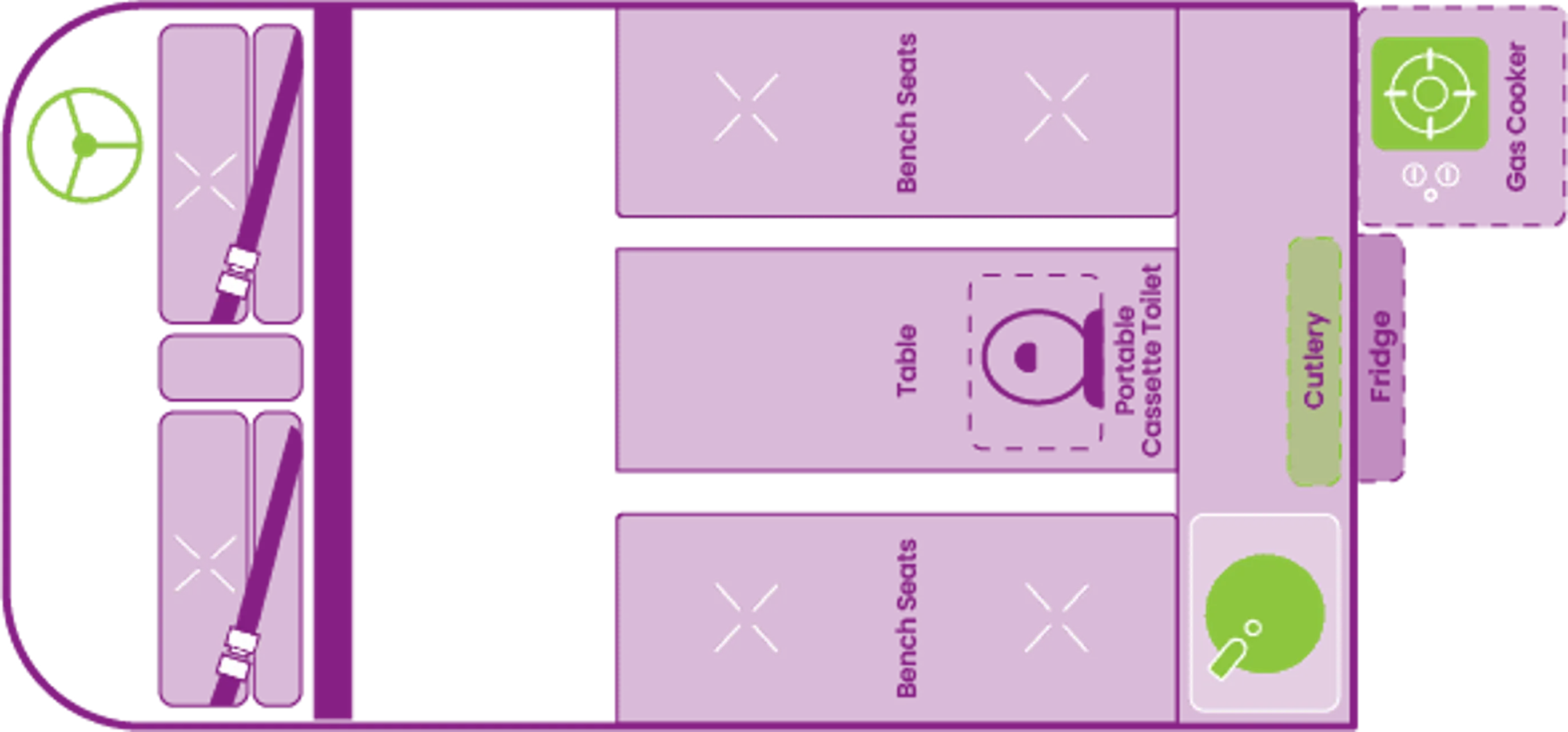 JUCY Chill'd Malibu day floor plan, Australia