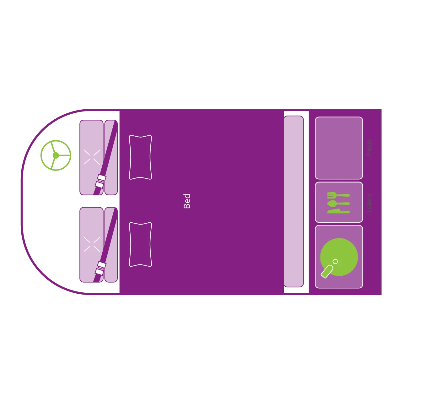 JUCY Crib night floor plan, New Zealand