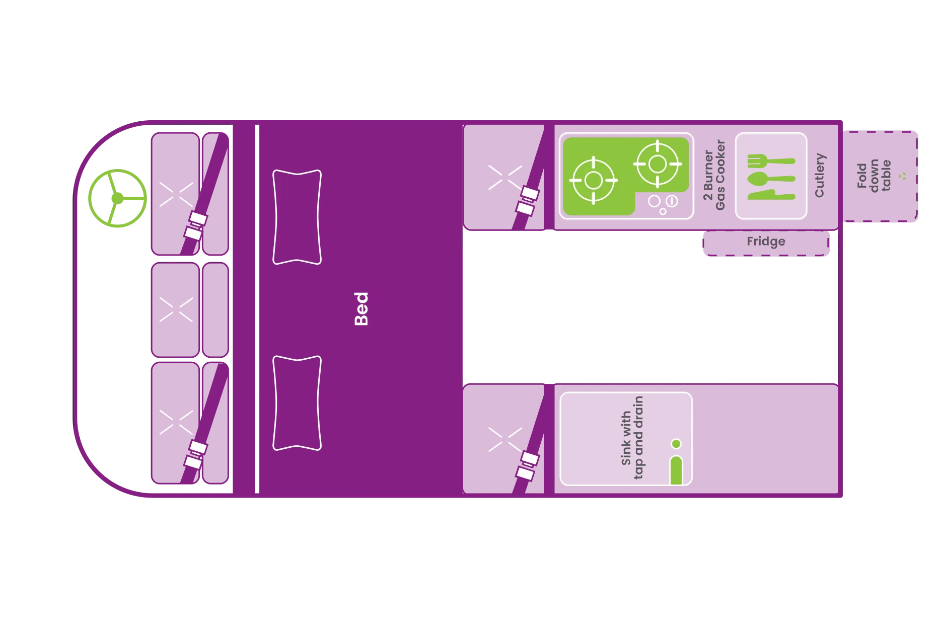 JUCY Condo night floor plan, New Zealand