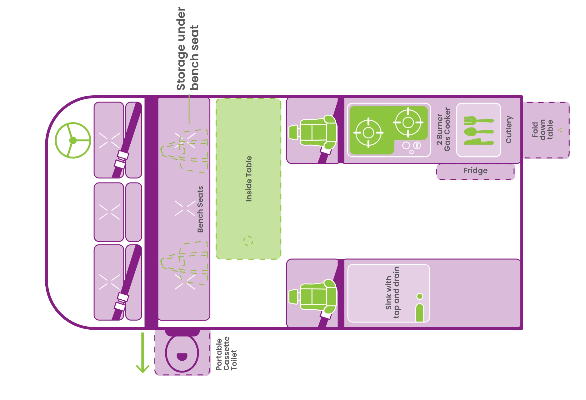 JUCY Condo day floor plan, New Zealand