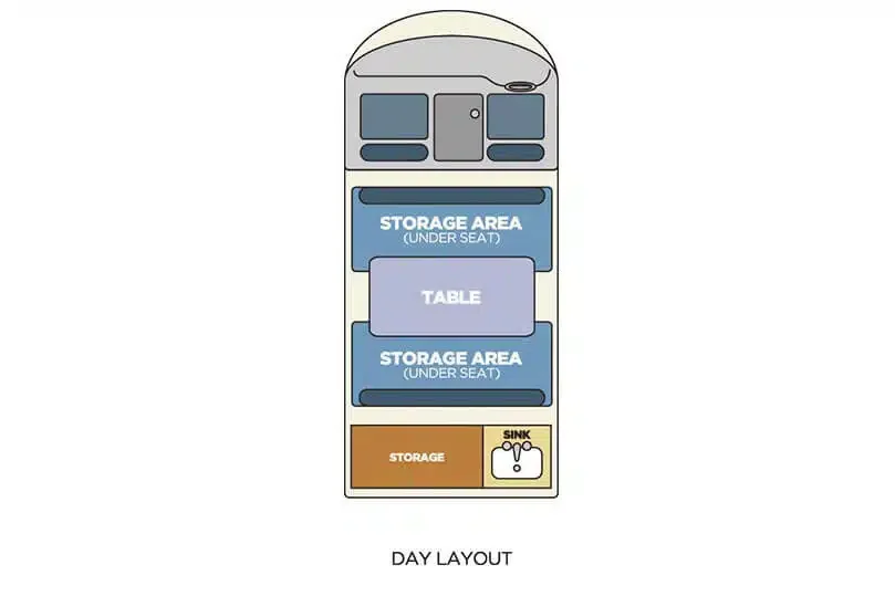 Travellers Autobarn Budgie day floor plan, Australia