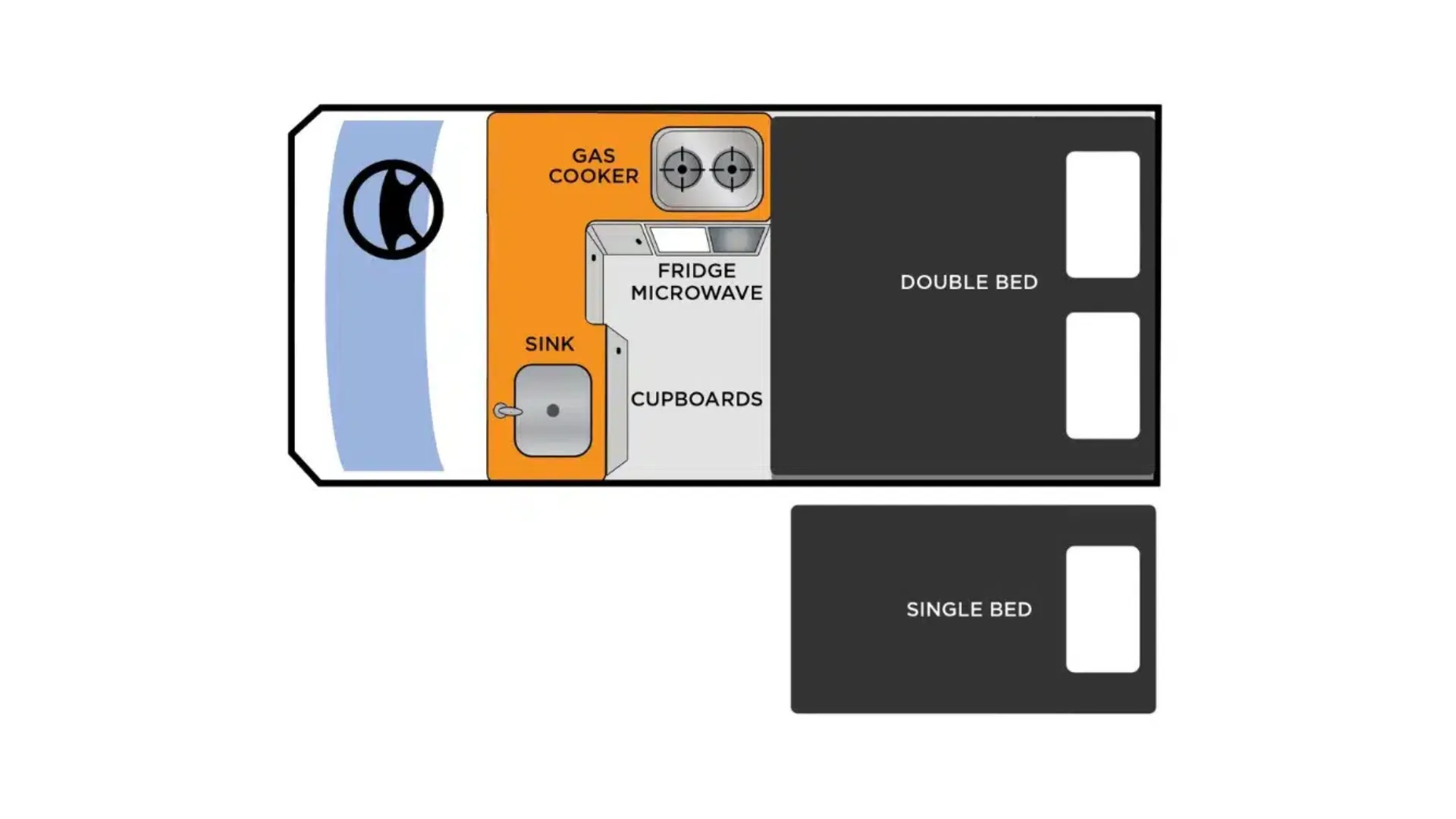 Travellers Autobarn Hitop night floor plan, New Zealand