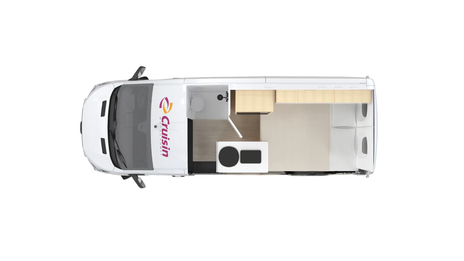 Cruisin 2 Berth Rover night floor plan, Australia