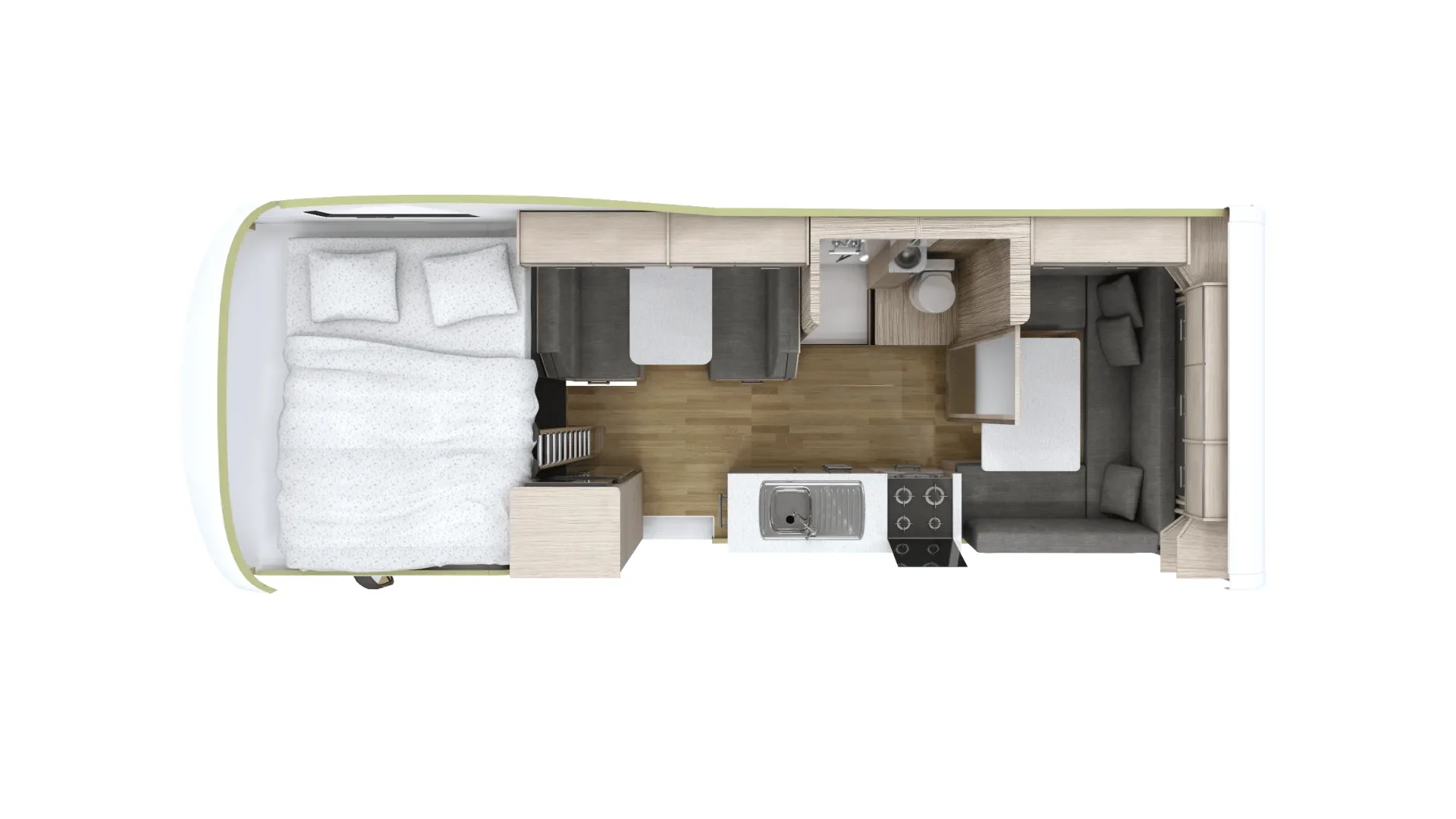 Cruisin 4 Berth Adventurer day floor plan, Australia