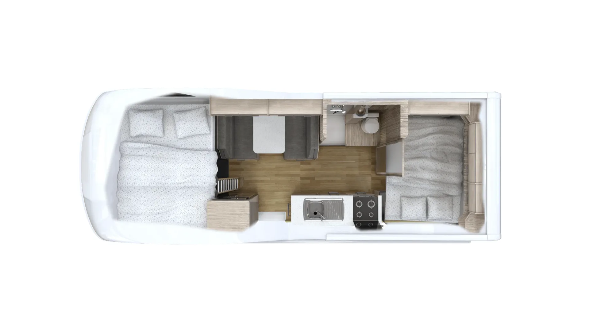 Cruisin 4 Berth Adventurer night floor plan, Australia